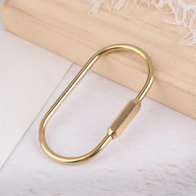 13 Styles To Choose Brass Keychain Screw Lock Camping Survival Carabiner Buckles Hooks Men Women Simple Key Ring Keychain