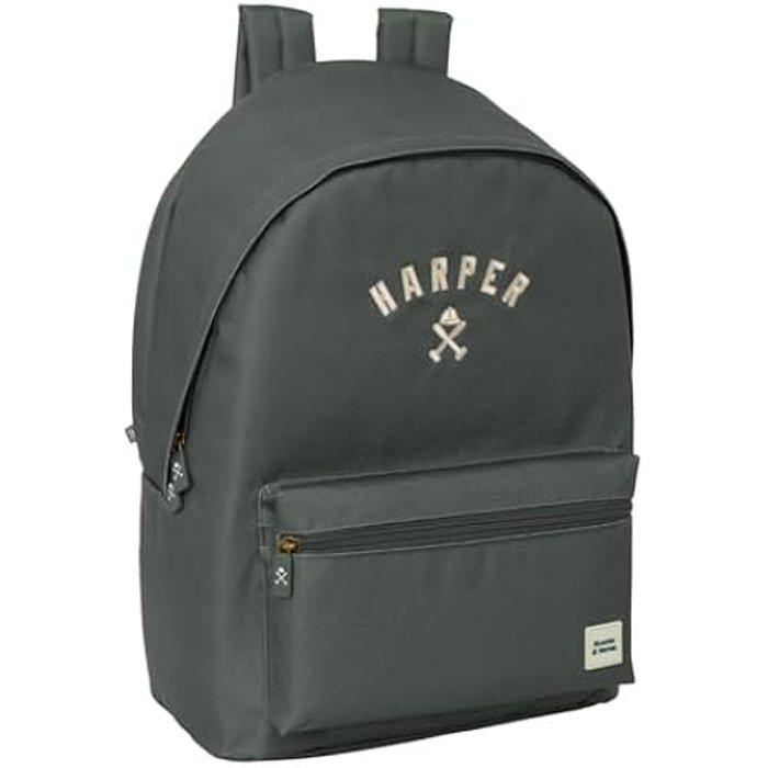 Sac à dos - Safta - HARPER & NEYER GREY - 15,6 pouces - USB - Tissu synthétique