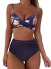 2024 Bikini mit hohem Bund und Print: Europäischer & Amerikanischer Stil Damen Bademode