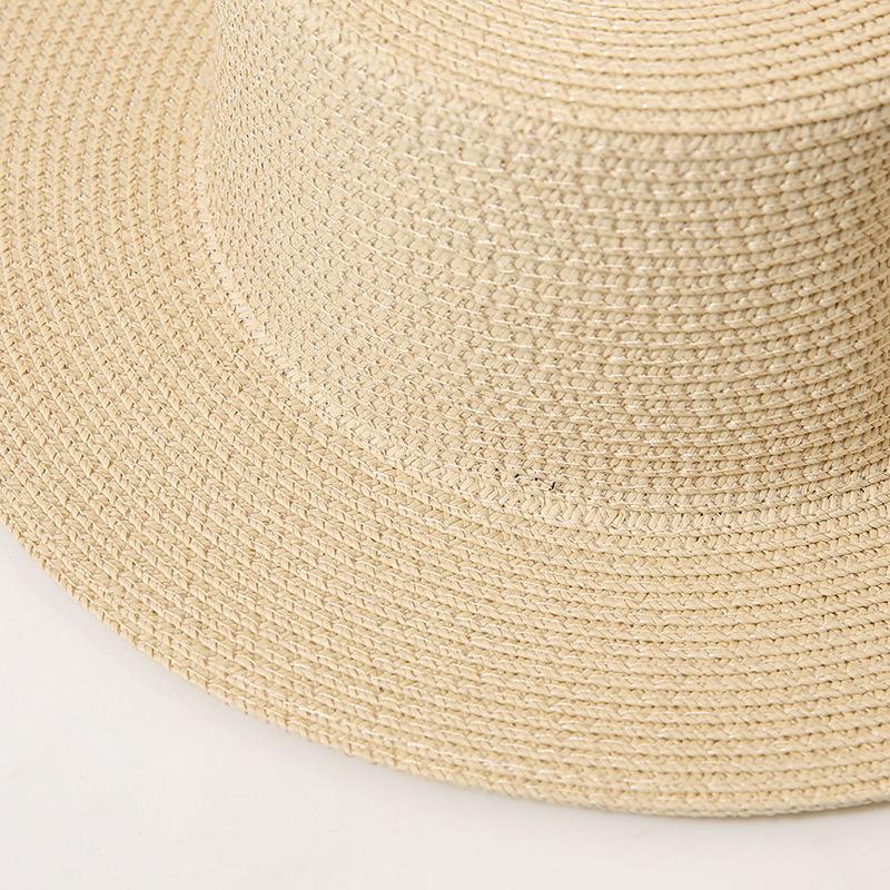 Chapeau de soleil élégant pour femme - Paille légère et respirante avec dessus plat pour une protection solaire optimale