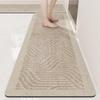 Nordic Diatom Mud Stain-Resistant Geometric Kitchen Mat Set, Easy-Clean, 2-Piece Strip Design.