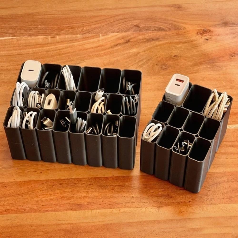 3D Printed USB Cord Storage Box Durable Cable Holder Container Tech Accessories Storage