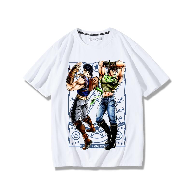JoJo's Bizarre Adventure anime potlač postáv letné pánske 100% bavlnené tričko vonkajšie ležérne pohodlné trendové streetwear