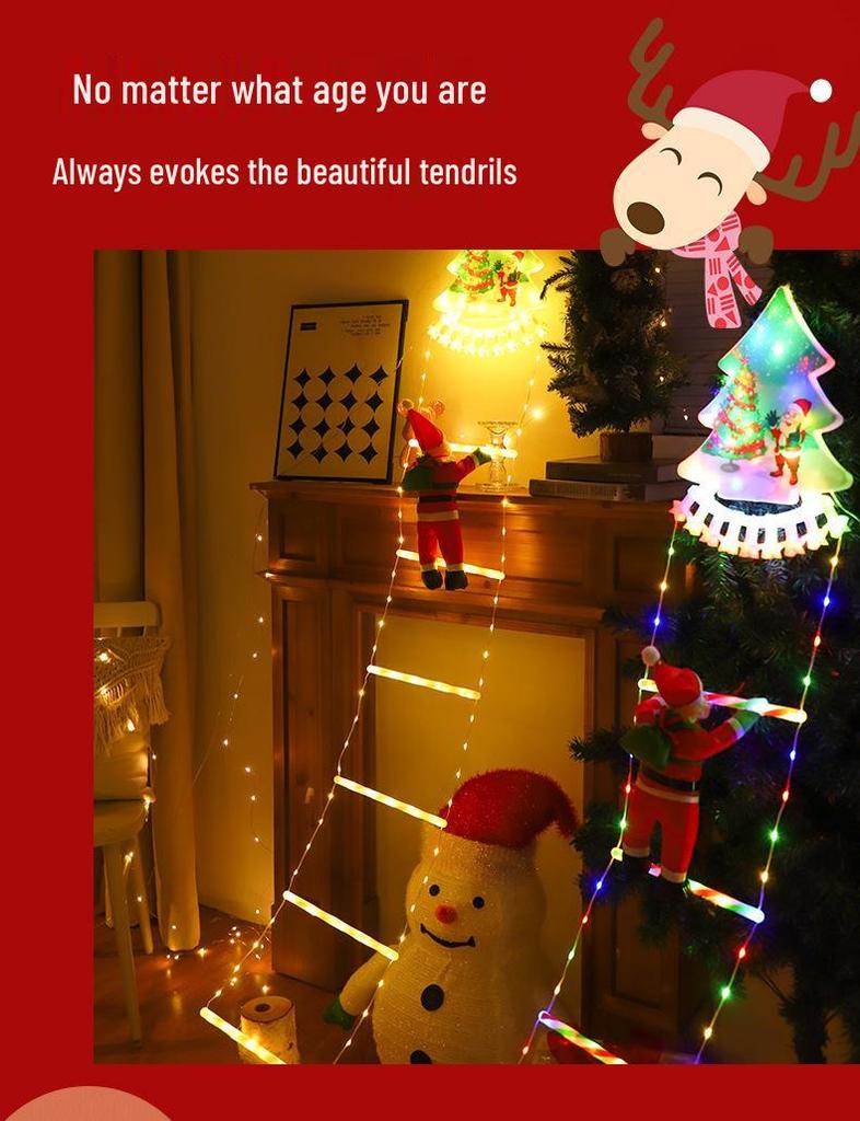 Weihnachtsmann Kletterleiter LED Lichterkette - Weihnachtsfeiertagsdekorationen