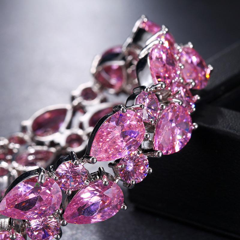 Kleurrijk Druppel Zircon Rose Goud Mona Lisa Armband