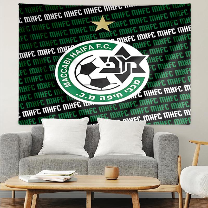 Maccabi Football Club Printed Printed Tapestry, for Bedroom,Livingroom, dormitory, Large Wall Decor, Fabric Decor Fan Birthday Gifts