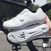 Unisex Breathable Cycling Shoes Road Mountain Bikes Non-Cleat Clipless Options White Black Gunmetal