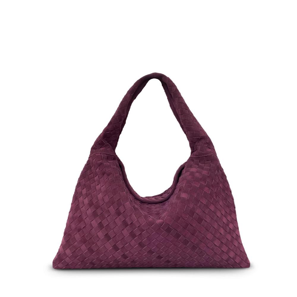 Leather Woven Bag Cross-border New Suede Matte Retro Large-capacity Handbag Lazy Shoulder Armpit Women's Bag