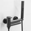 Black Brass Bathroom Bathtub Faucet Set with Shower Head and Hot/Cold Mixer Valve
