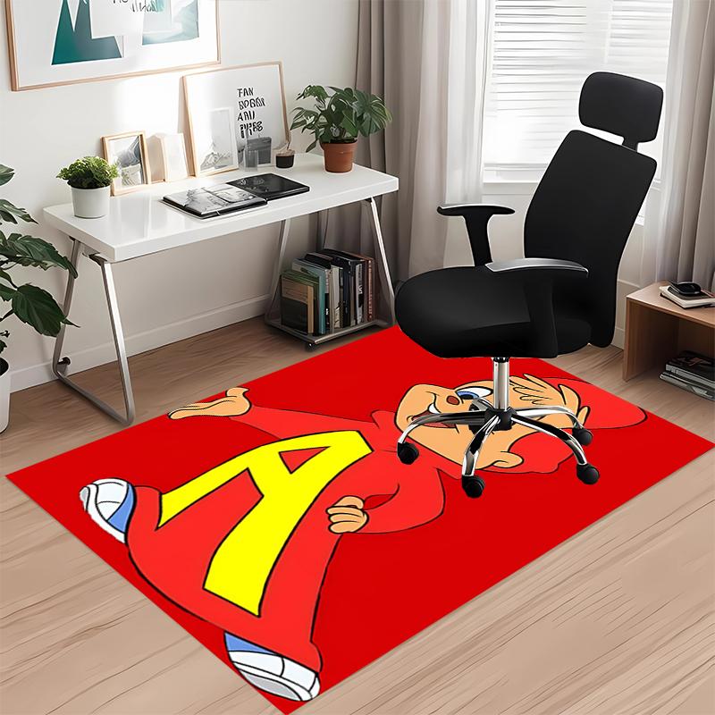Tapete com Estampa de Alvin e os Esquilos para Cadeira de Escritório Sala de Estar Quarto Cozinha Decoração de Ambientes Presentes
