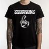 Scorpions T-Shirt Hard Rock Herren Schwarz Baumwolle T-Shirt Sommer Mode Oberteil T-Shirts Neue Baumwoll-Oberteile