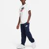 Nike Cotton Letter Logo Print Round Neck Short Sleeve T-Shirt Kids Tops White DV2579-101