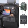 Car Backseat Table Storage Bag Folding Table Trash Can Pu Leather Multi-functional Hanging Storage Bags Seat Back Organizer Box