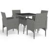 Day and Night - Day and Night Garden Furniture 5 Pieces Synthetic Rattan and Gray Glass