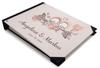 Darling Souvenir Blue Floral & Geometric Hardbound Cover Printed Anniversary Wedding Guestbook Scrap Book-7 X 9