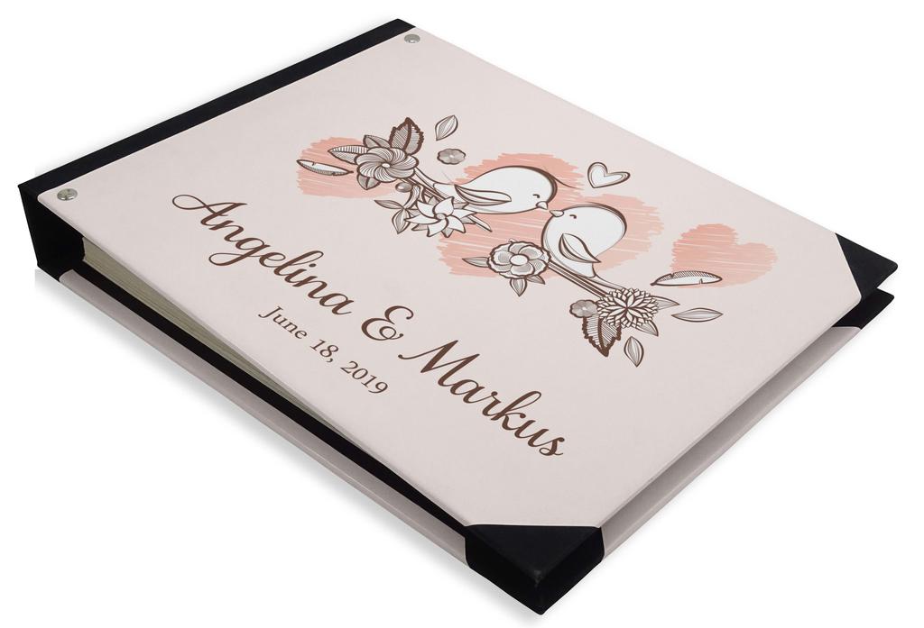 Darling Souvenir Blue Floral & Geometric Hardbound Cover Printed Anniversary Wedding Guestbook Scrap Book-7 X 9