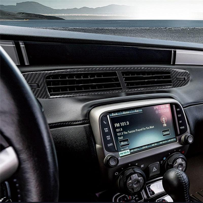 Ac29-Car Interior Central Air Outlet Panel Carbon Fiber Decoration Cover Stickers Accessories For  Camaro 2010-2015