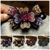 Bowknot Flower Crystal Hairpins Zircon Women Duckbill Clip Rhinestone Flower Hair Clip  Wash Face