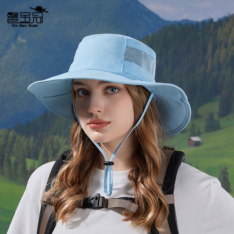 New Spring and Summer Big Eaves Sunscreen Hat Men and Women Outdoor Mountaineering Fishing Sun Hat Waterproof Quick-drying Breathable Bucket Hat
