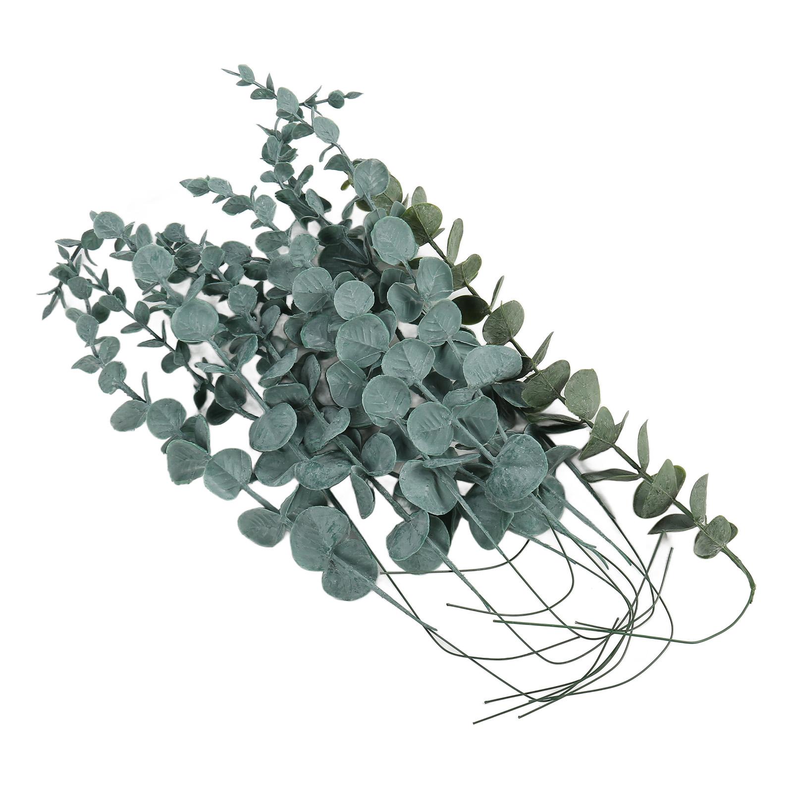 

36 шт. стеблей эвкалипта, реалистичные искусственные зеленые листья эвкалипта, стебли 14,1 дюйма, поддельный эвкалипт для