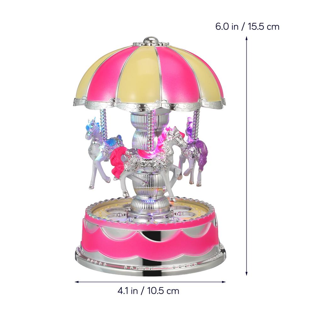 Carousel Music Box Rotatable Luminous Led Light Vintage Design For Girls Romantic Gift Desktop Ornament Musical Box For