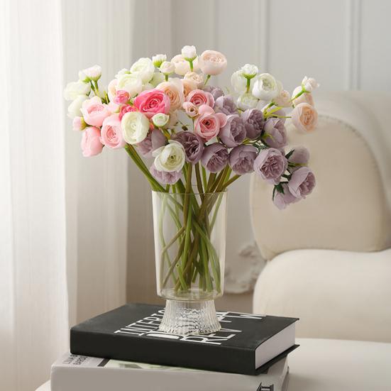 Transparent Plastic Flower Vase Heavy Duty Flower Holder Container Home Office Table Centerpiece Decorative Floral Plants Vase