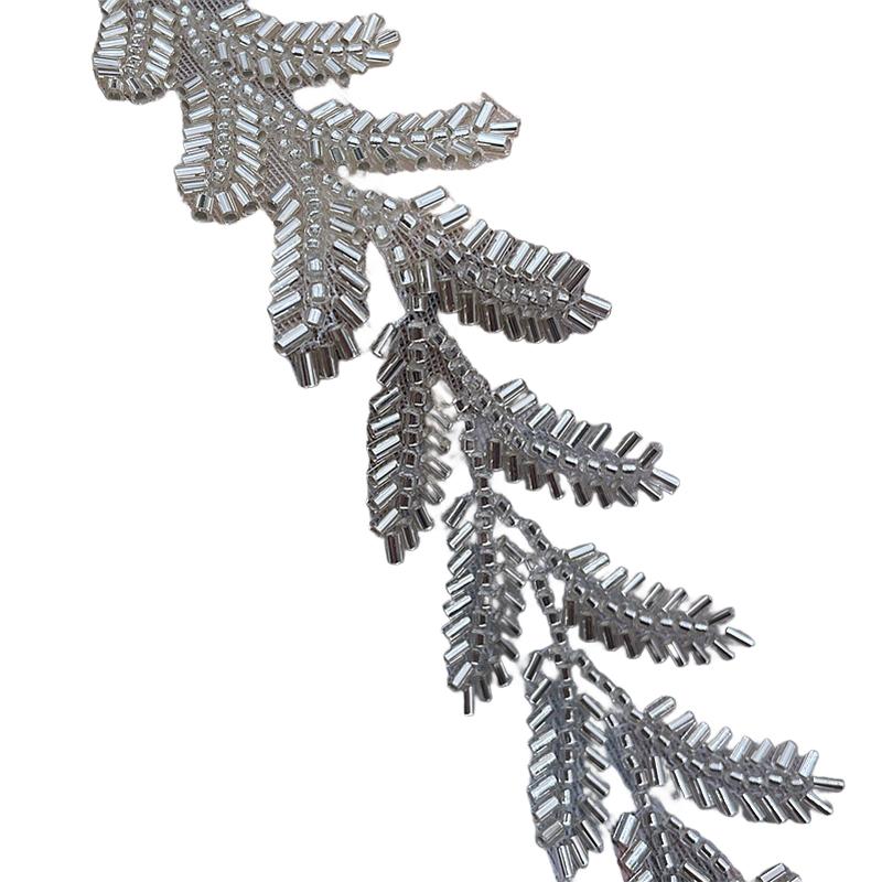 20yards Wheatear Leaf Beaded Lace Trim Embroidery Beading Ribbon Applique Trimming Tape DIY Sewing Clothing Accessories
