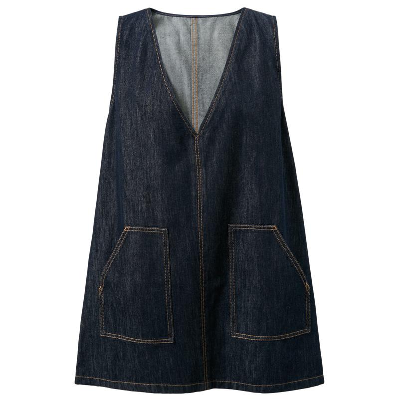 

SanCai 2026 Summer Denim Sleeveless A-Line Vest Dress L