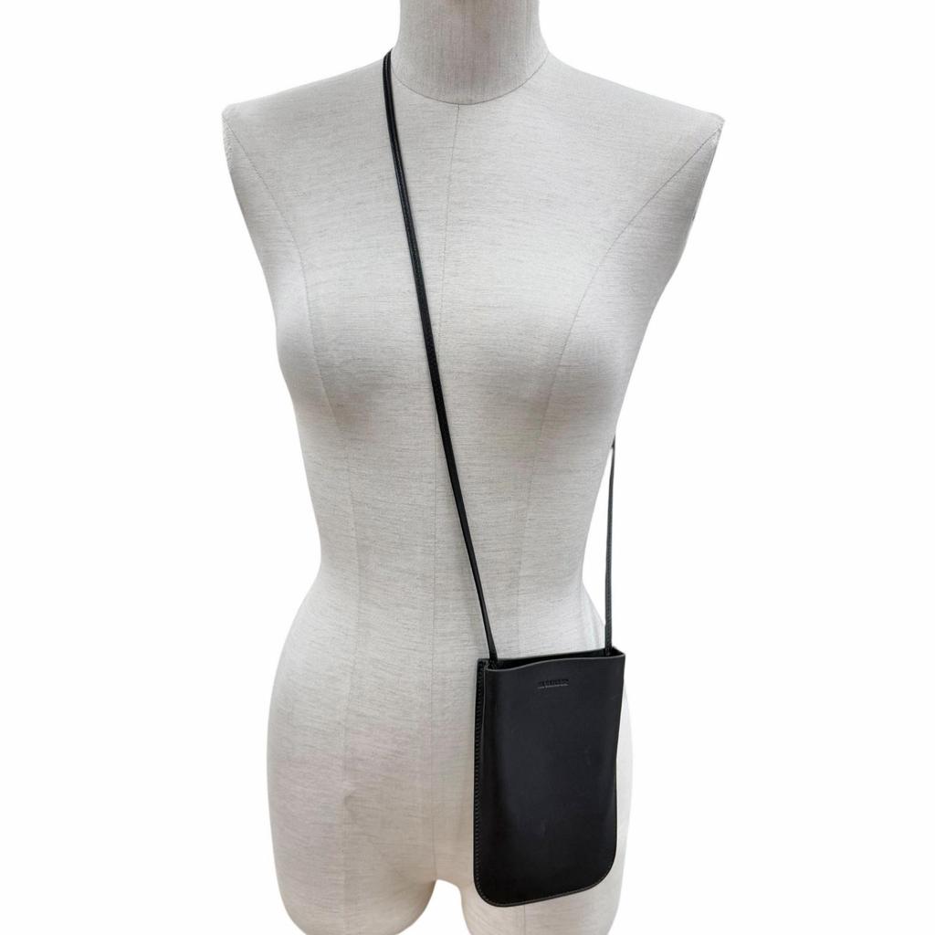 Great JIL SANDER Mobile case GIRO PHONE CASE black leather Women Used
