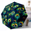 Stained Glass Peacock Art Portable Automatic Umbrella Compact & Durable 8-Rib Design Lightweight Travel Essential Fashionable Stylish Gift for Women