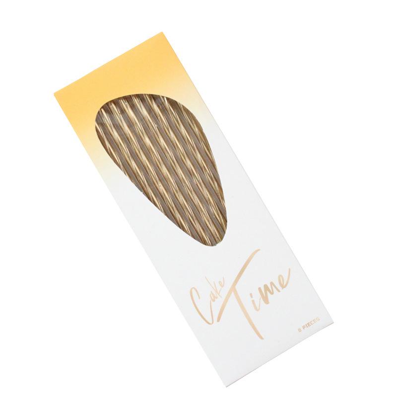 

New Product Gold-plated Slender Pole Gold-plated Spiral Birthday Candles Creative Party Box Electroplated Pencil Candles New A12 gold-plated candle