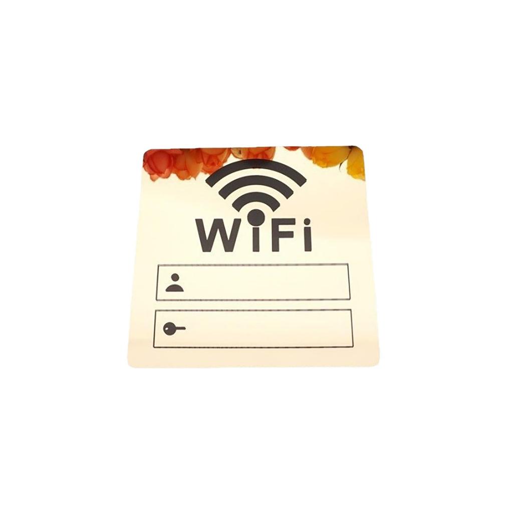 WiFi Sign Sticker Mirror Surface Account Password Acrylic WiFi Sign 3D Mirror Wall Sticker for Public Places House Shops Home