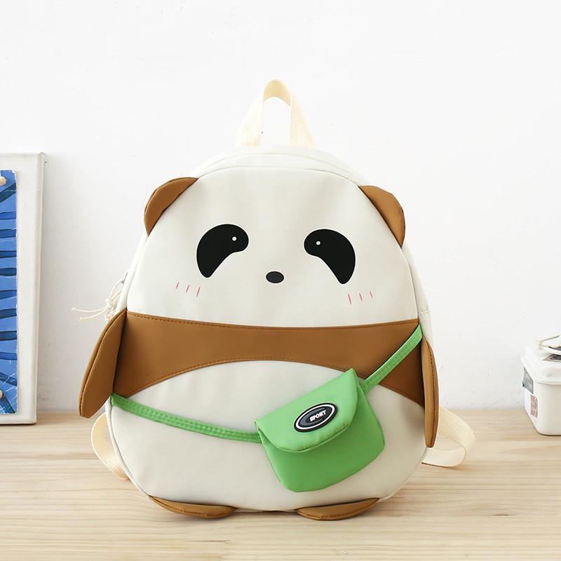 Kids Panda Cartoon School Backpack Lightweight Nylon For Preschool Unisex