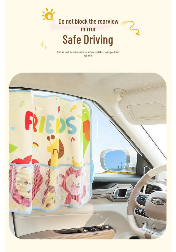 Car Window Sunshade Curtains with Suction Cups – Heat Insulation and Privacy for Baby and Child Protection