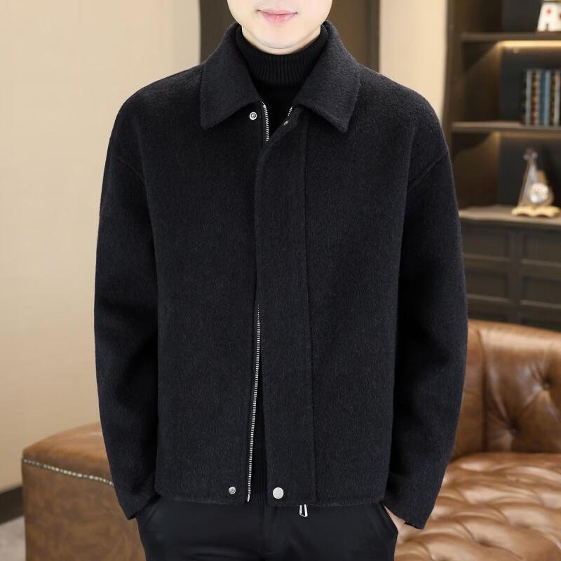 Hengyuanxiang Men's Wool-Blend Business Casual Lapel Jacket