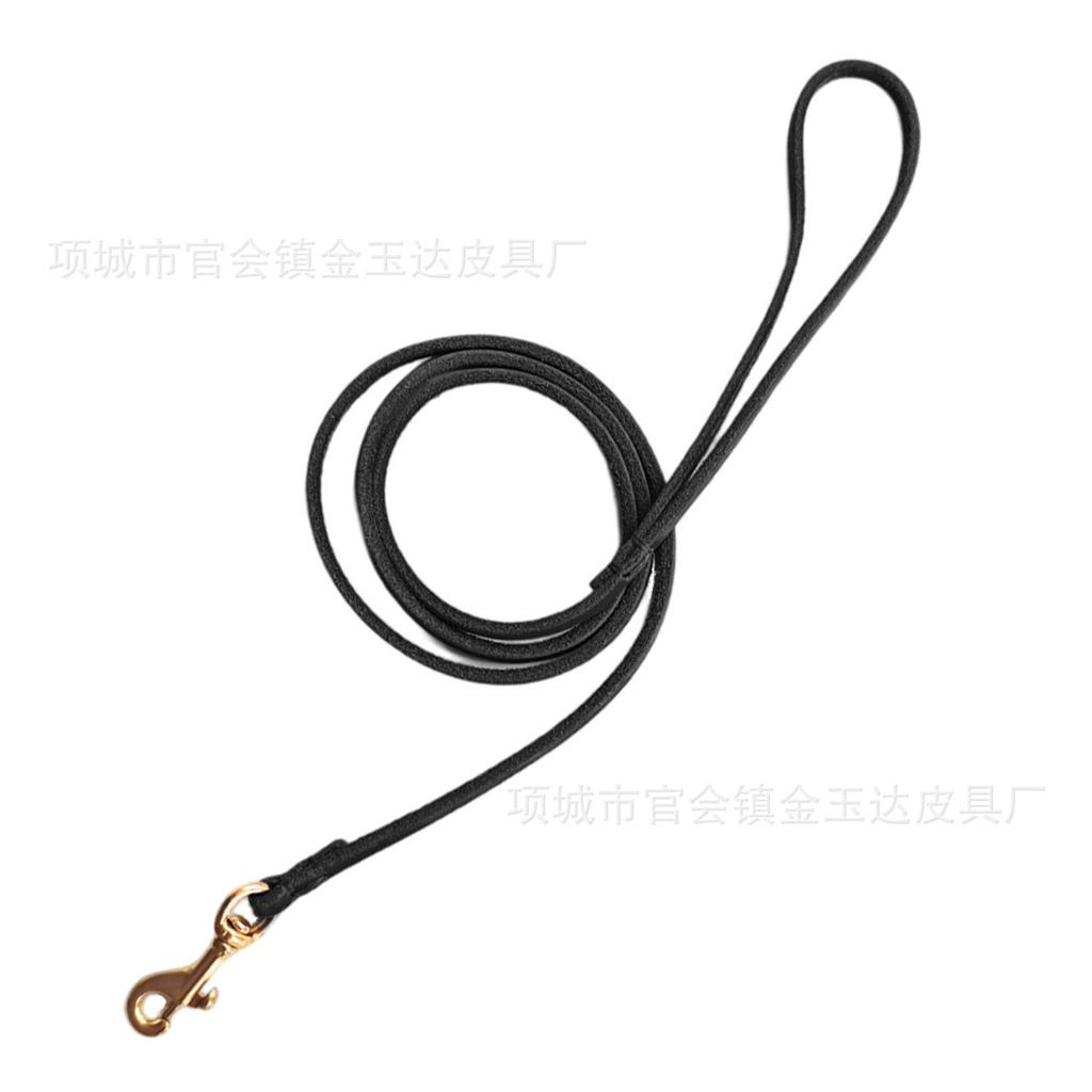 Real Cowhide Leash Leather Pet Leash Dog Leash Walking Dog Leash String Hand Sewn Brass Hook 6mm Small Dog