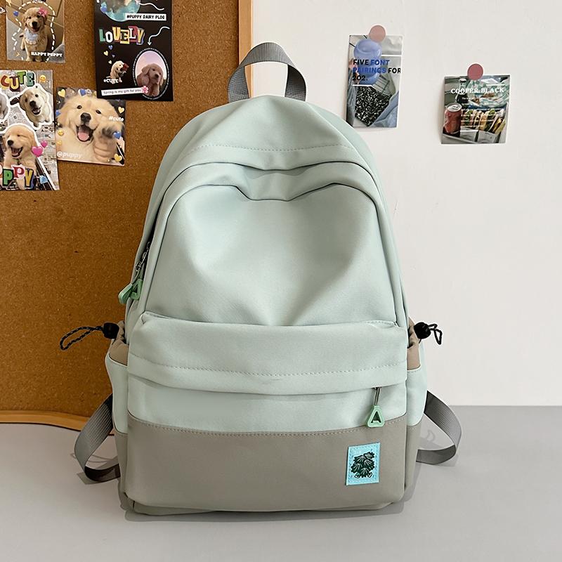 Student Schoolbag Female Large Capacity Backpack Color Block Girls Backpack