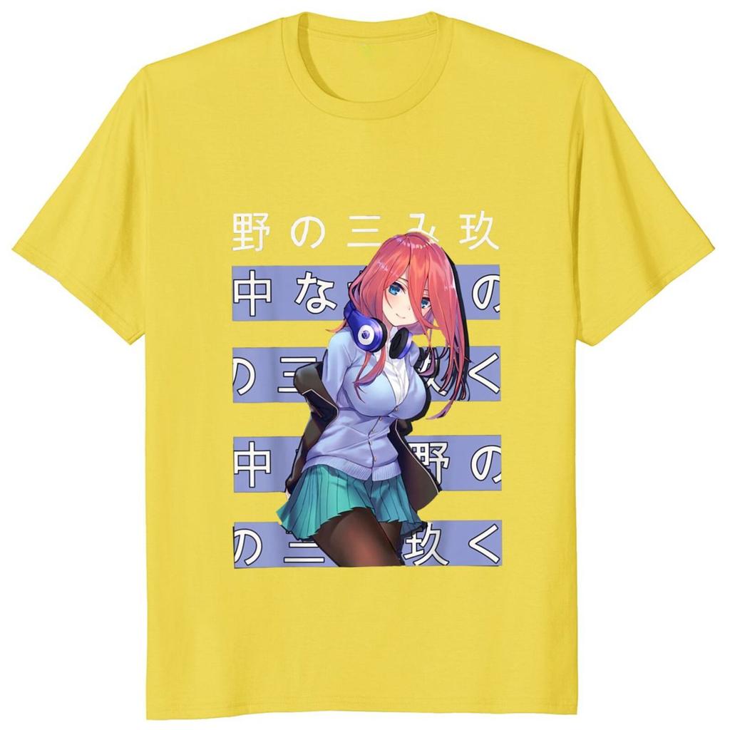Funny Anime Character Unisexga Fans Camiseta 100 Cotton Summer Casual Oversized Unisex EU Size T Shirts Miku Nakano Tshirt tops