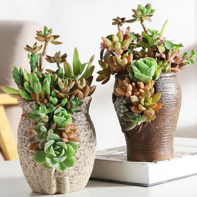 Keramische vaas creatieve persoonlijkheid succulent bloempot poreus grote capaciteit geleidelijke kleurverandering Chinese tuin buiten ornament