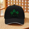 St Patricks Day Clover Baseball Cap Adjustable Polyester Casual Outdoor Visor Hat for Adults