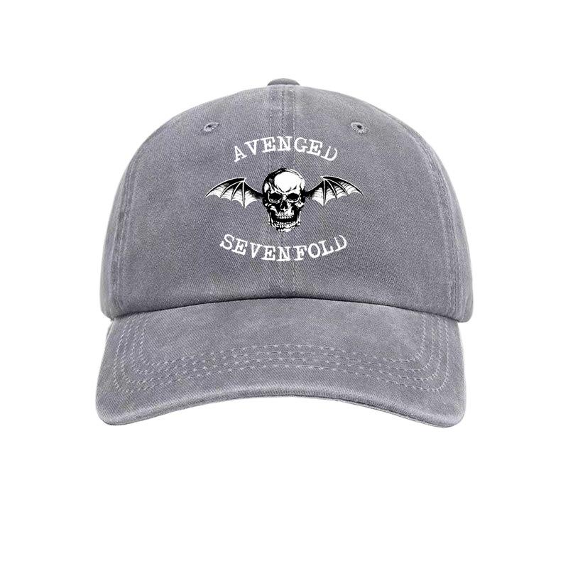 Yiran bag Unisex Vintage Avenged Sevenfold Bedrukte Petten Vintage Verweerd Denim Heavy Metal Band Schedel Baseballpet Verstelbaar Adjustable