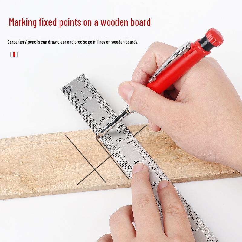 Holzbearbeitung Tiefloch-Mechanikbleistift-Set mit 2,8 mm verstellbaren Graphitminen zum Markieren und Anreißen