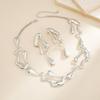 Retro Irregular Necklace Earrings Jewelry Set Fashion Personality Lava Style Necklace