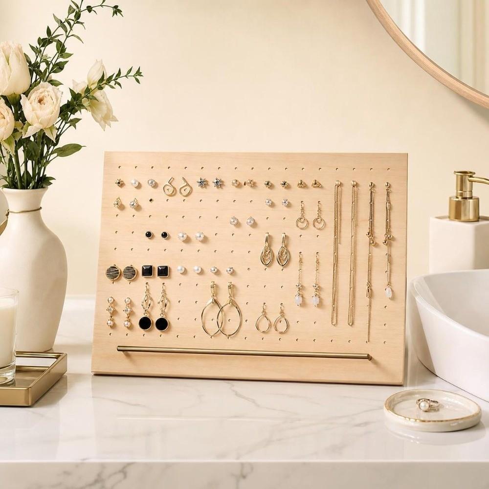 Porous Jewelry Storage Rack With Base Jewelry Display Board Simple Earring Stand Shop Display
