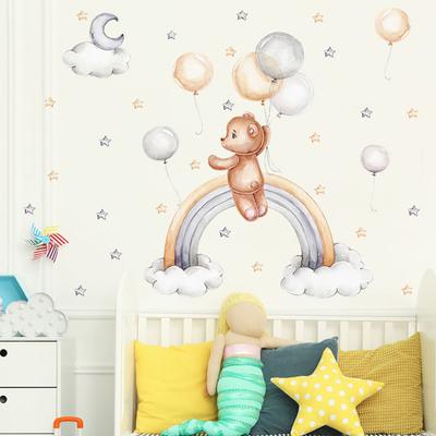 Sticker Decal Bear Pattern Anti-deformed Removable Useful Cloakroom Hallway Home Decor