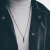 Personality Geometric Square Spiral Pendant Necklace for Mens Hip Hop Rock Chokers Stainless Steel Chain Punk Party Jewelry Gift