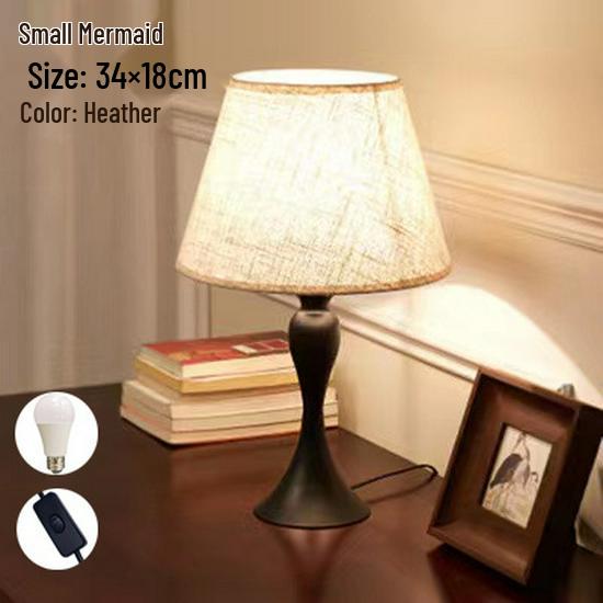 Vintage American LED Table Lamp – Retro Bedside, Office, Hotel Project, or Bedroom Use – Eye Protection & Dimmable Night Light.