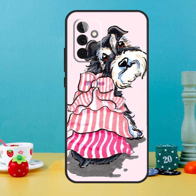 Miniature Schnauzer dog art Case For Samsung Galaxy A05 A36 A56 A26 A16 A53 A33 A13 A12 A32 A52 A55 A35 A15 A54 A34 A14