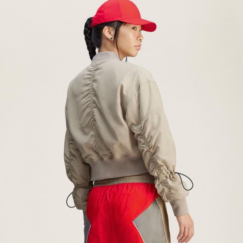 Adidas Stella Truenature Woven Bomber Crop Jacket Desert Sand Jf6029