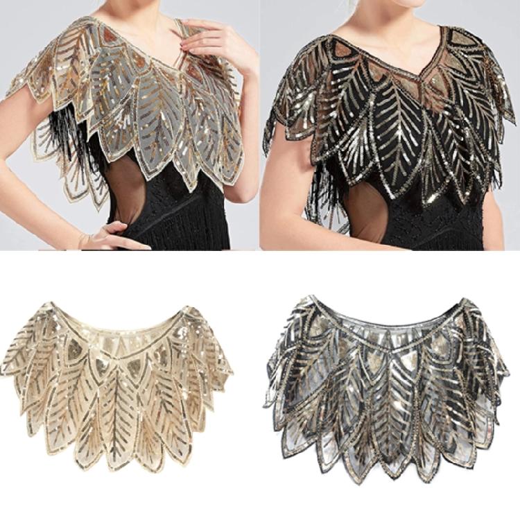 Sequins Flapper Shawl Costume Beadwork Accessories for 20s Theme Party